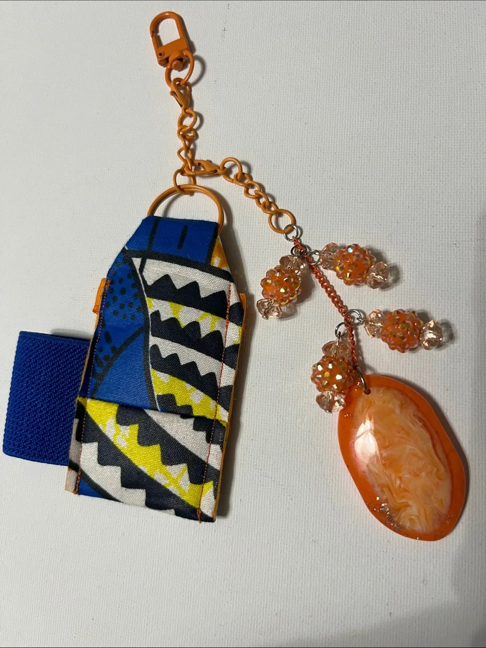 Gift Set 5 pc African Ankara Double Lip Balm Holder Keychain wristlet 2earrings